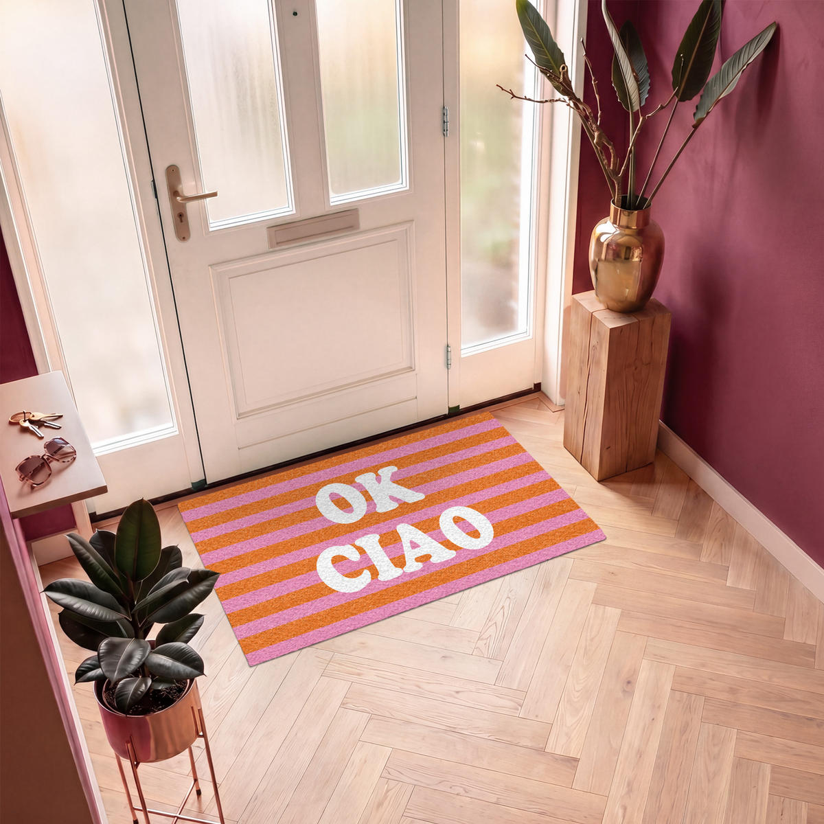 ROHOŽKA Ciao - Citace - Stripes 120x80 cm - pomerančová, textil/umělá hmota (120/0.4cm) - MuchoWow