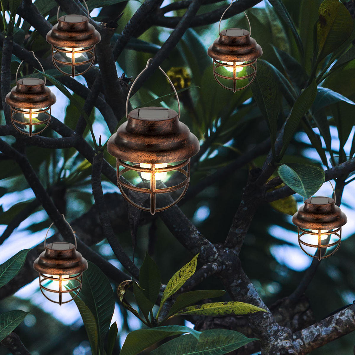 LED AUSSENLEUCHTE Rostoptik Braun 4er Set - Braun, Metall (8/8/14cm)