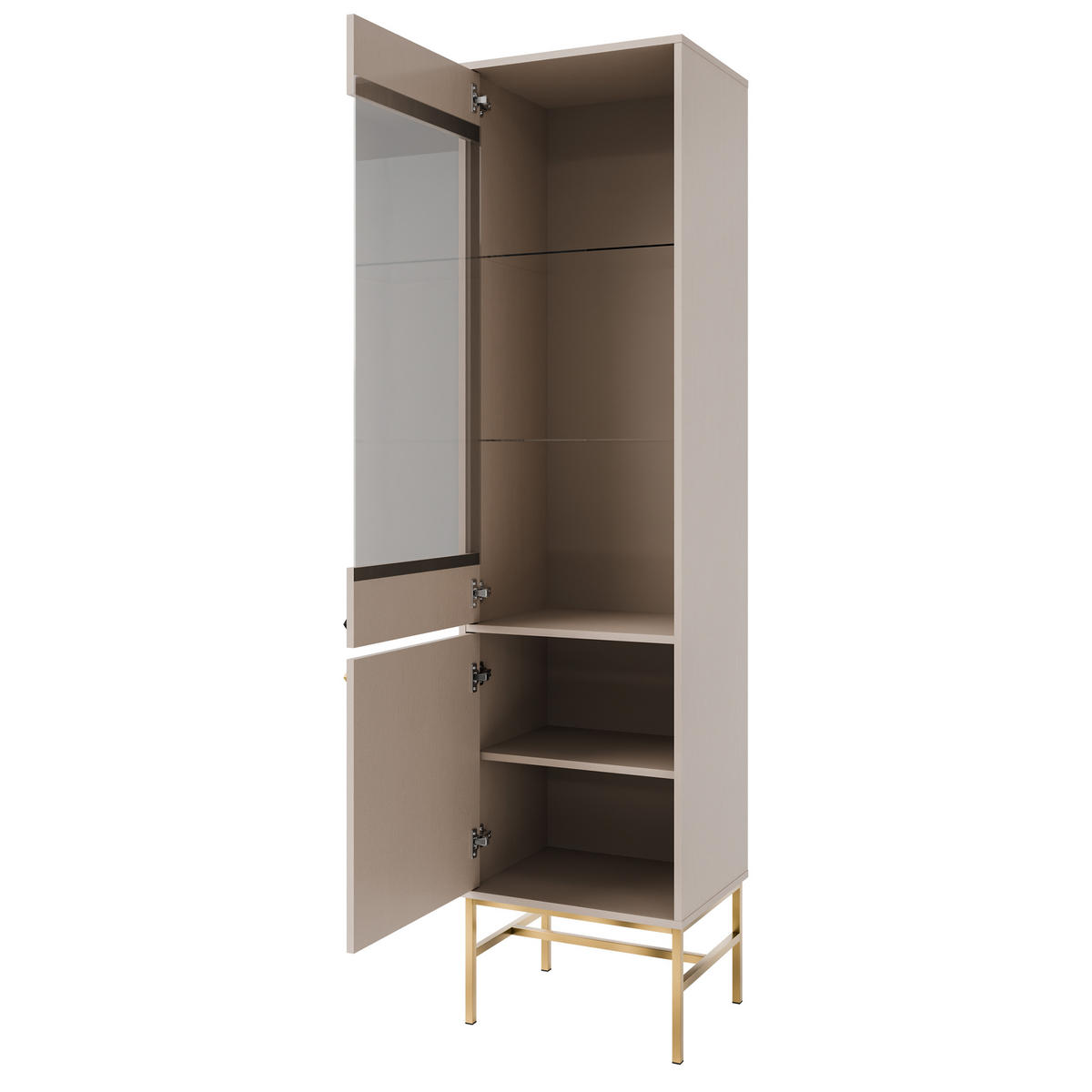 VITRINE in Beige - Beige, Holzwerkstoff (51.8/207.5/40.8cm) - MASSENO