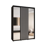 SCHWEBETÜRENSCHRANK 235,2/180/45 3-türig - Schwarz/Weiß, Holz/Metall (180/235/45cm) - Abiks Möbel