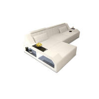 COUCH Arezzo L Weiß Echtleder - Weiß, Leder (308/194cm)
