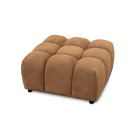 HOCKER, Modulhocker Bolla, stoff Bluvel, Latte - Beige, Holz (96/42/96cm) - Kaiser Möbel