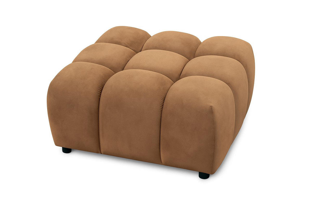 HOCKER, Modulhocker Bolla, stoff Bluvel, Latte - Beige, Holz (96/42/96cm) - Kaiser Möbel