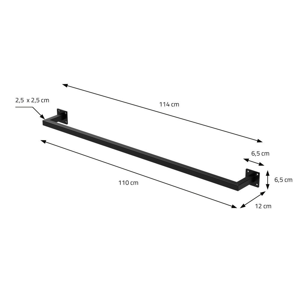 Thumbnail - Ml-Design Kleiderstange, Schwarz, Metall, 12x6.5x114 cm, Garderobe, Garderobenzubehör