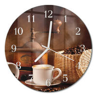 WANDUHR fi30 cm - Tasse Kaffee - Braun, Glas (30/30/0.4cm) - TULUP