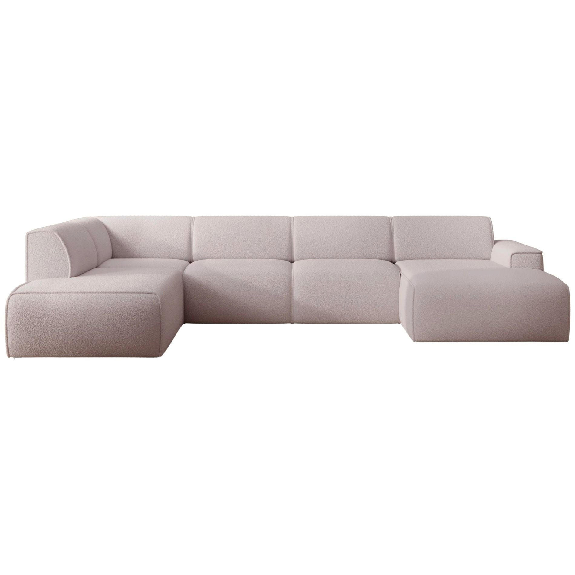 WOHNLANDSCHAFT Bouvi Beige links - Beige/Schwarz, Kunststoff/Textil (378/220cm) - Selsey