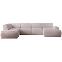 WOHNLANDSCHAFT Bouvi Beige links - Beige/Schwarz, Kunststoff/Textil (378/220cm) - Selsey