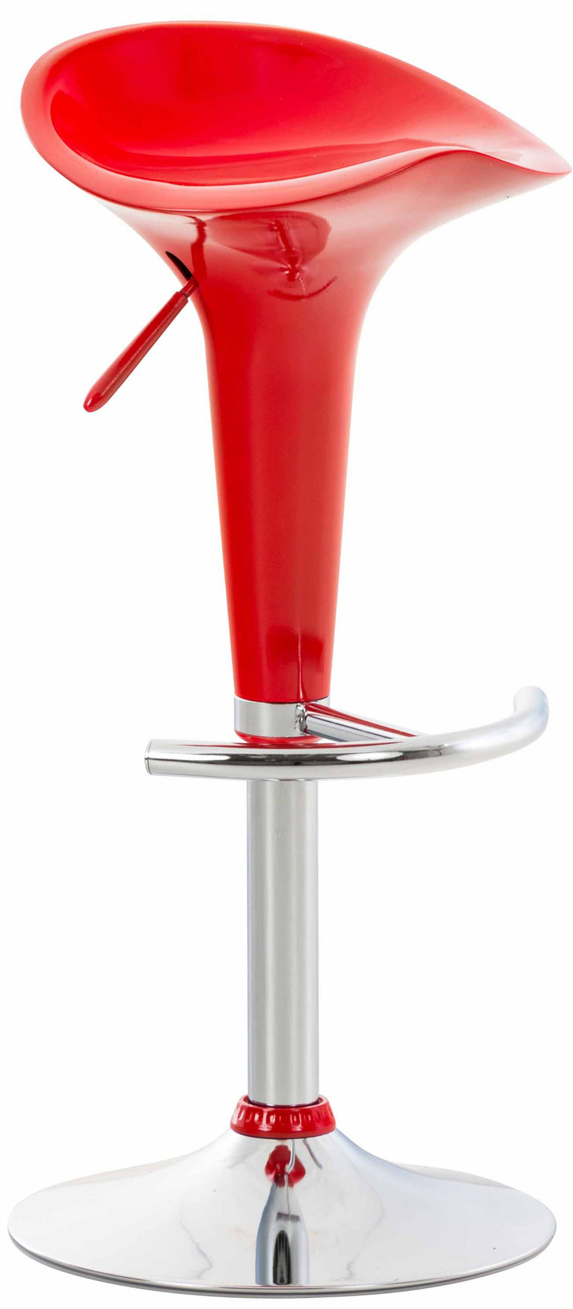 BARHOCKER Kunststoff Rot - Chromfarben/Rot, Kunststoff/Metall (37/87/37cm) - CLP