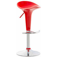 BARHOCKER Kunststoff Rot - Chromfarben/Rot, Kunststoff/Metall (37/87/37cm) - CLP
