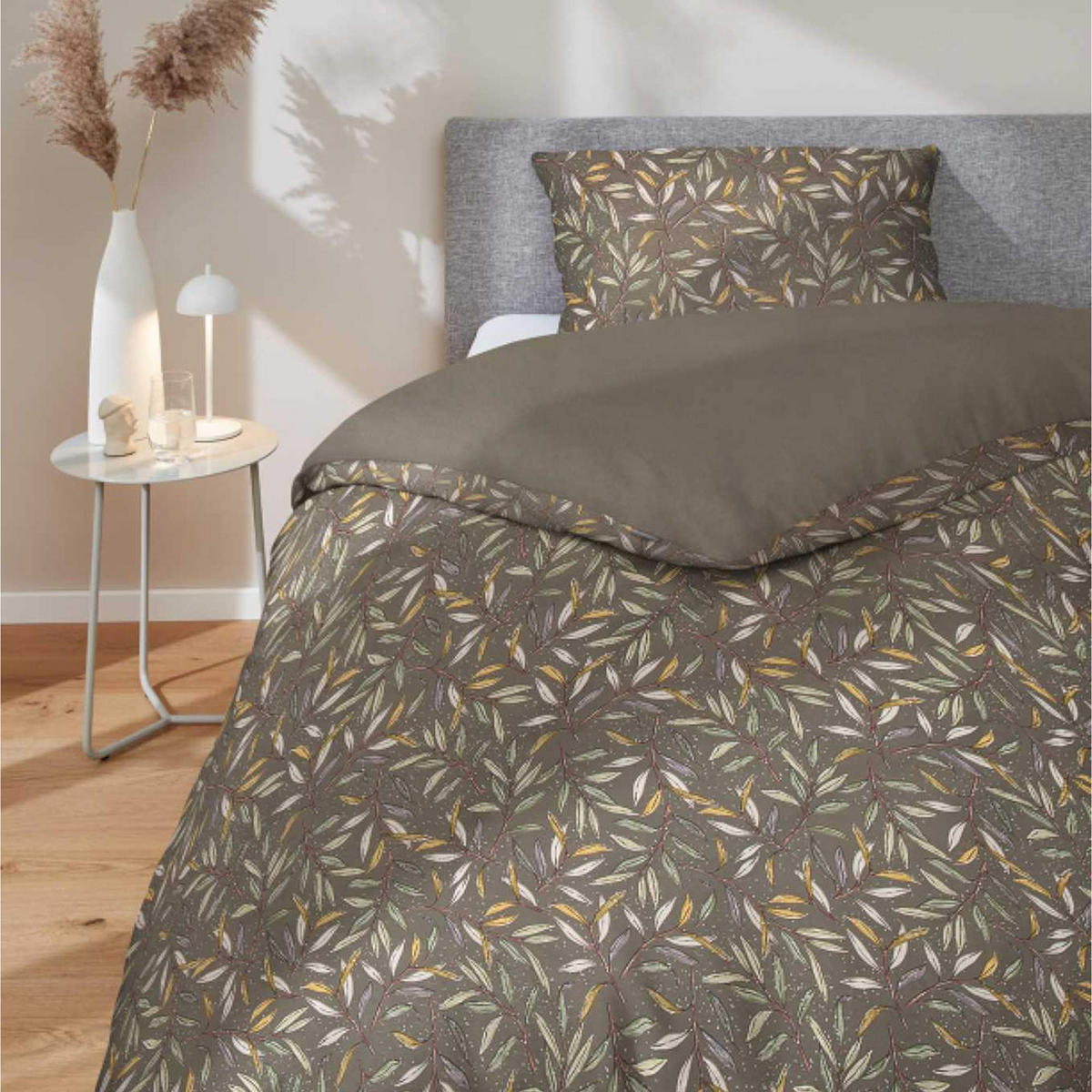 GANZJAHRESBETTWÄSCHE LEAVES - Grün, Textil (135/200cm) - Musterring