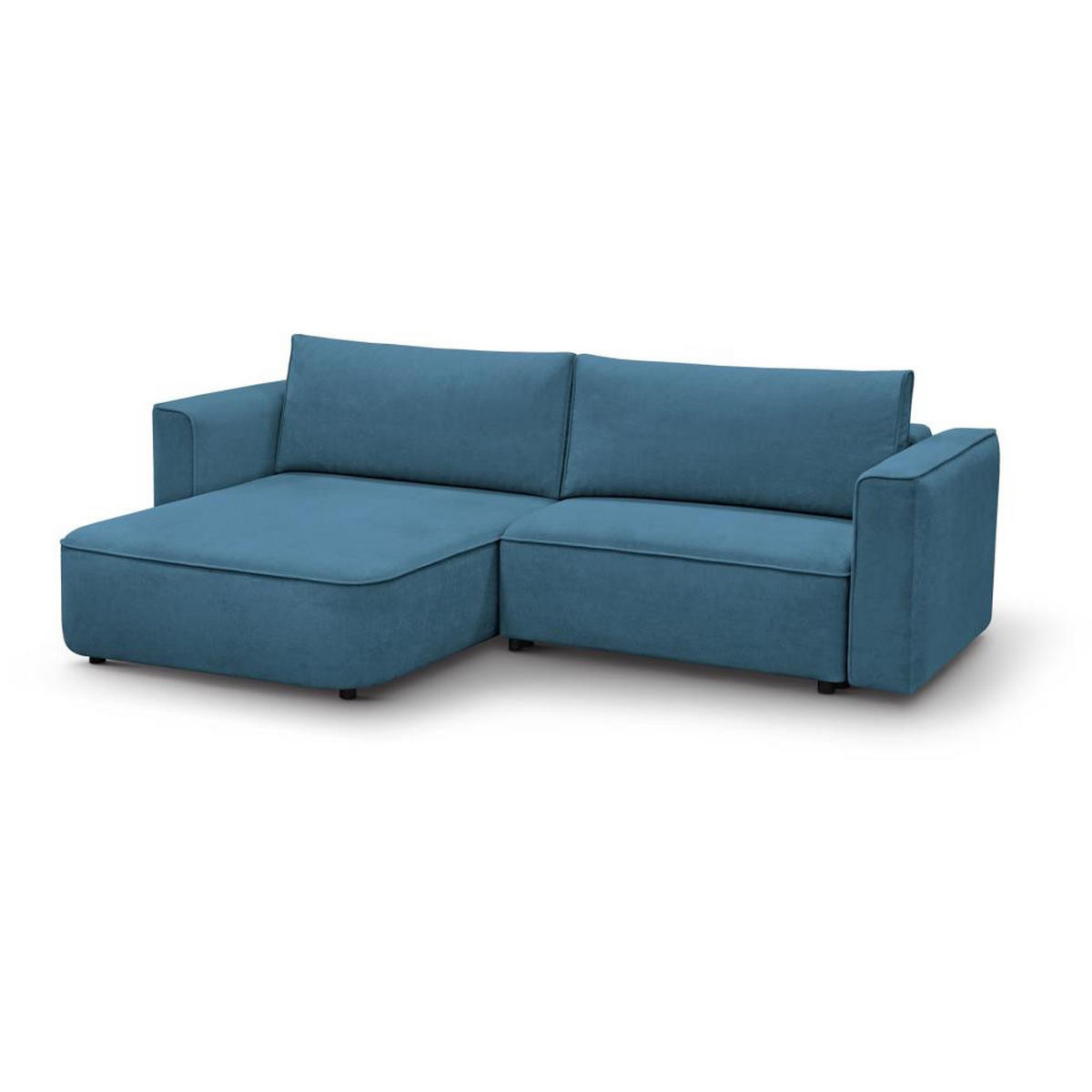 ECKSCHLAFSOFA Carlos dunkelblau - Schwarz/Dunkelblau, Kunststoff/Textil (265/170cm) - Beautysofa
