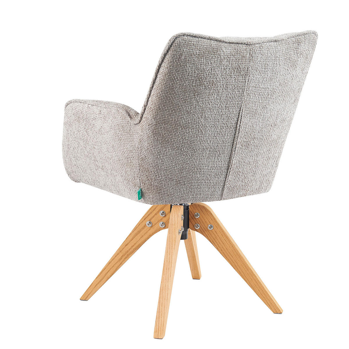 DREHSTUHL Mika-Theo - Honigeiche/Hellgrau, Eichenholz/Holz (59/84/66cm) - DUBI Möbel
