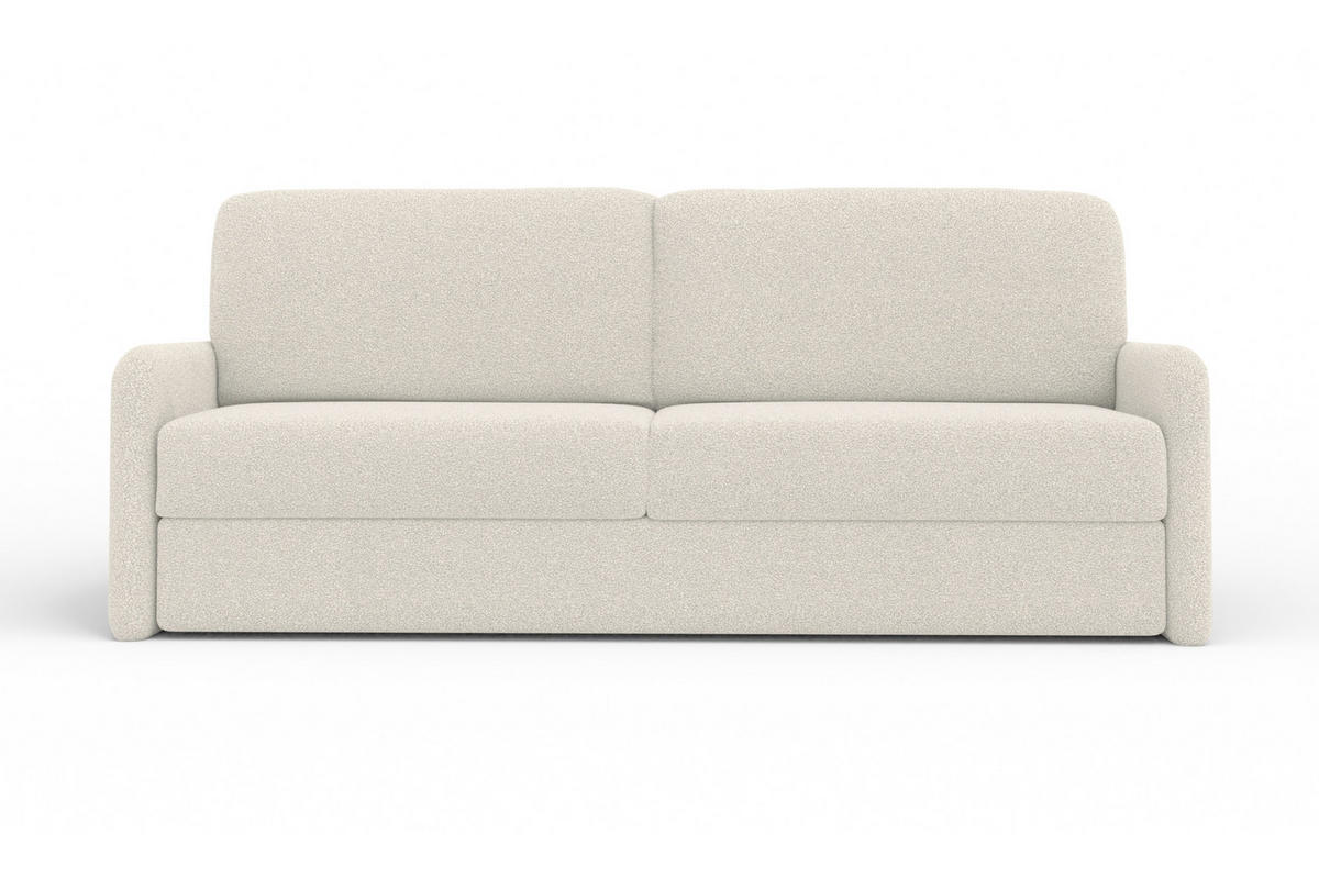 2-SITZER SOFA BIANCO 215 cm breit in Boucle Ecru - Ecru, Holzwerkstoff/Textil (215/90/92cm) - Deine Möbel 24