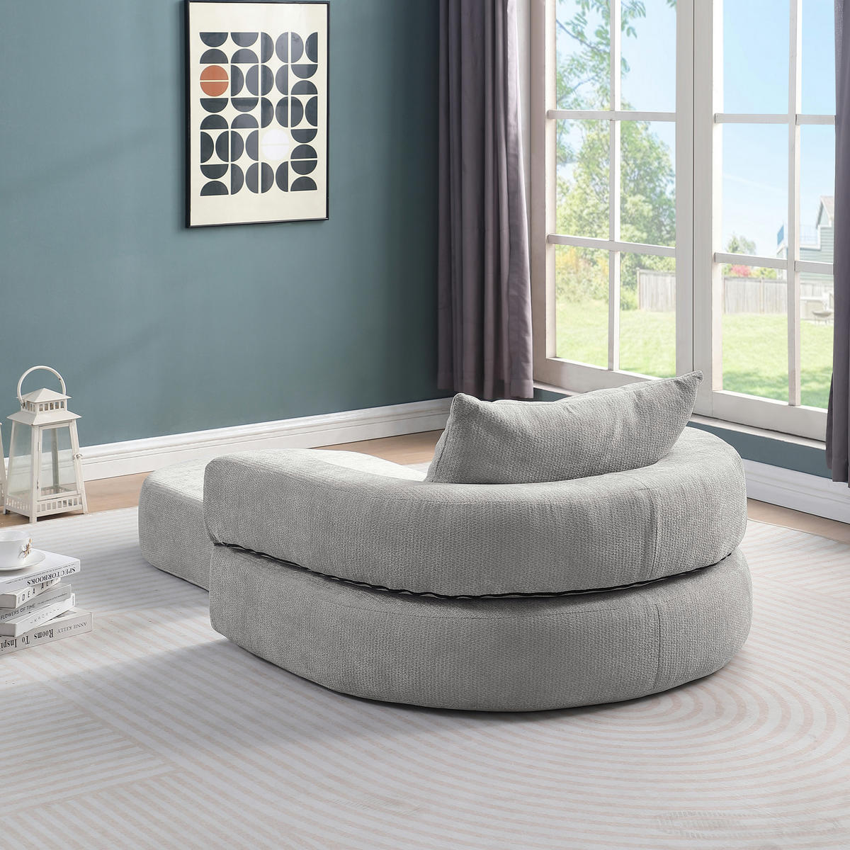 SOFA Chenille Hellgrau - Hellgrau, Textil (101/41/179cm) - WISHDOR
