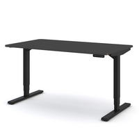 SCHREIBTISCH Elektrisch höhenverstellbarer Schreibtisch Y-Line Curved Anthrazit Schwarz 140/80/62-127cm - Anthrazit/Schwarz, Holzwerkstoff/Metall (80/140/127cm) - ASSMANN
