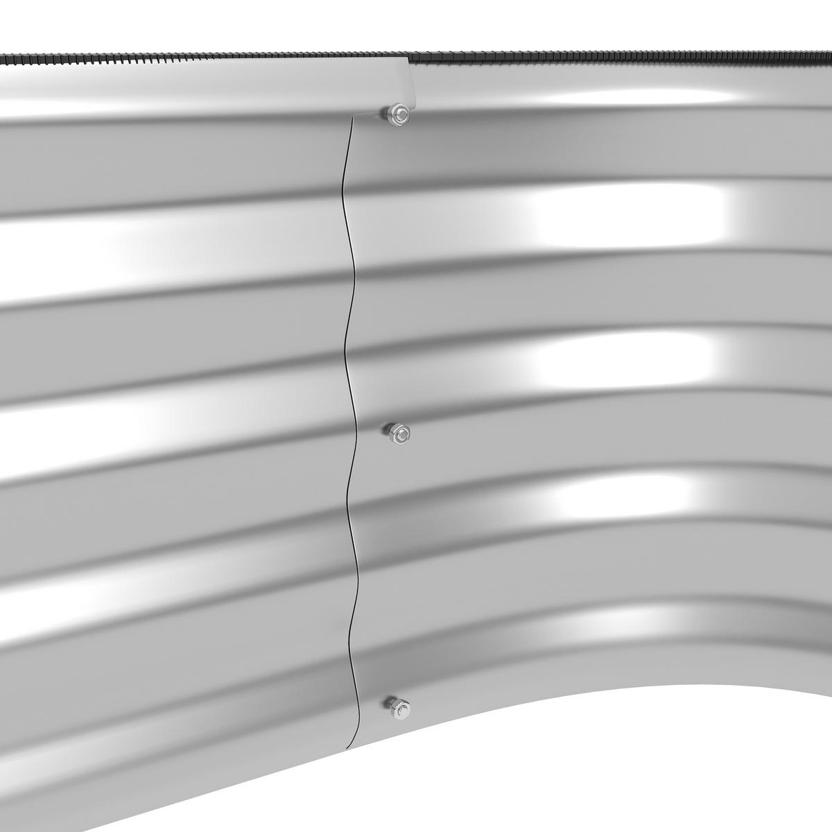 HOCHBEET 120/90/60 cm Silber (ohne Boden) - Silberfarben, Metall (90/30/120cm) - Oxeza