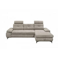 ECKSOFA mit Schlaffunktion und Bettkasten - Silberfarben/Schwarz, Kunststoff/Textil (177/274cm) - ed exciting design