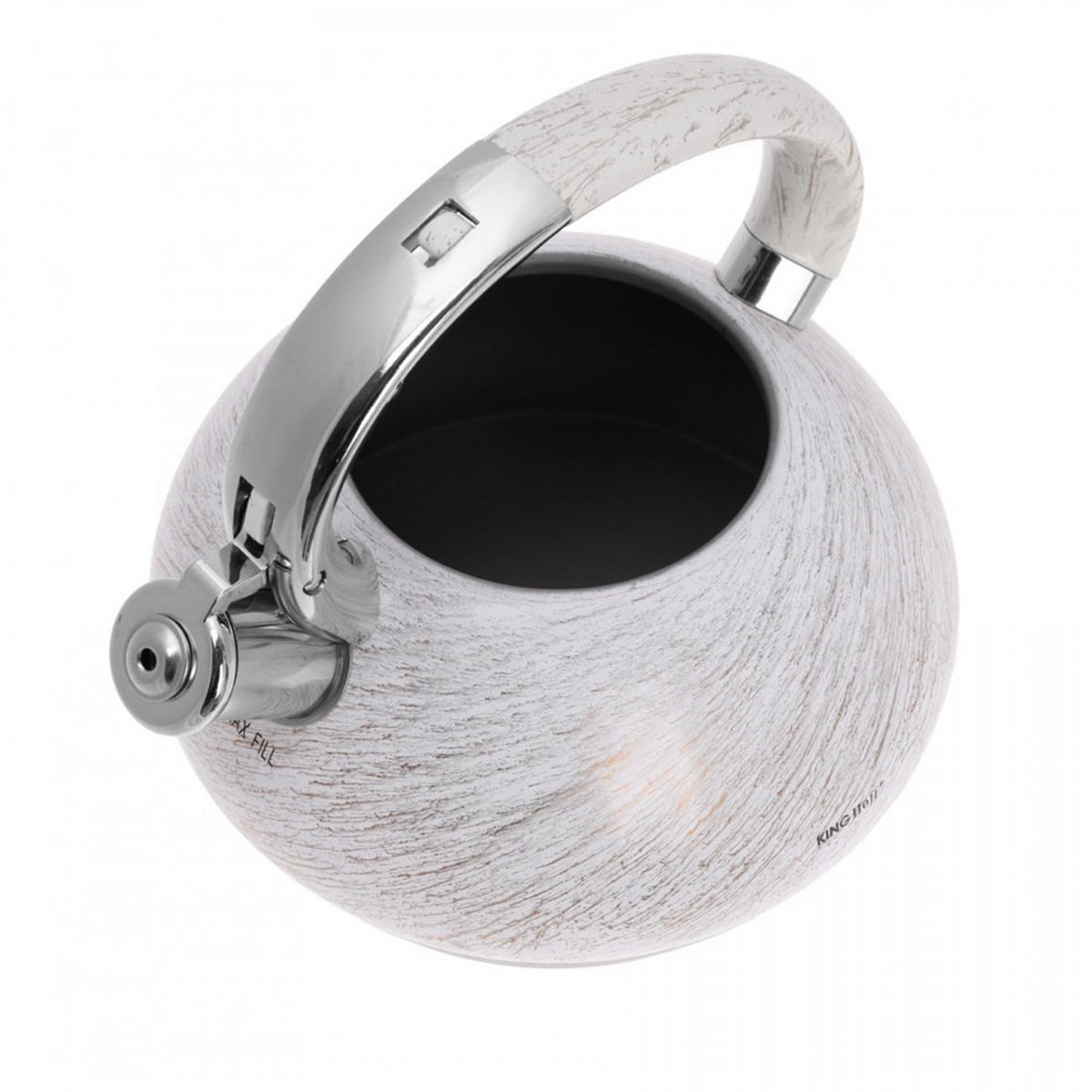 WASSERKESSEL Weiß 22/19/21 cm KH1066 - Weiß, Metall (22cm) - Kinghoff 