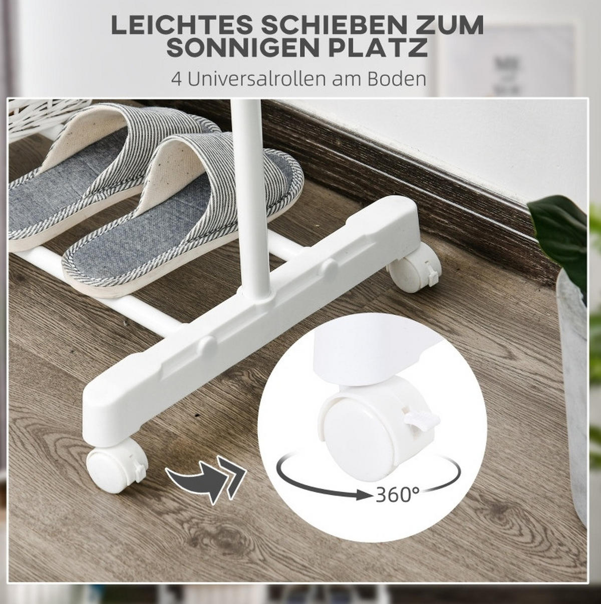 GARDEROBENSTÄNDER höhenverstellbar mit Ablage 68,5 x 42 x 87-145 cm Weiß - Weiß, Metall (42/145/68.5cm) - Beauniv