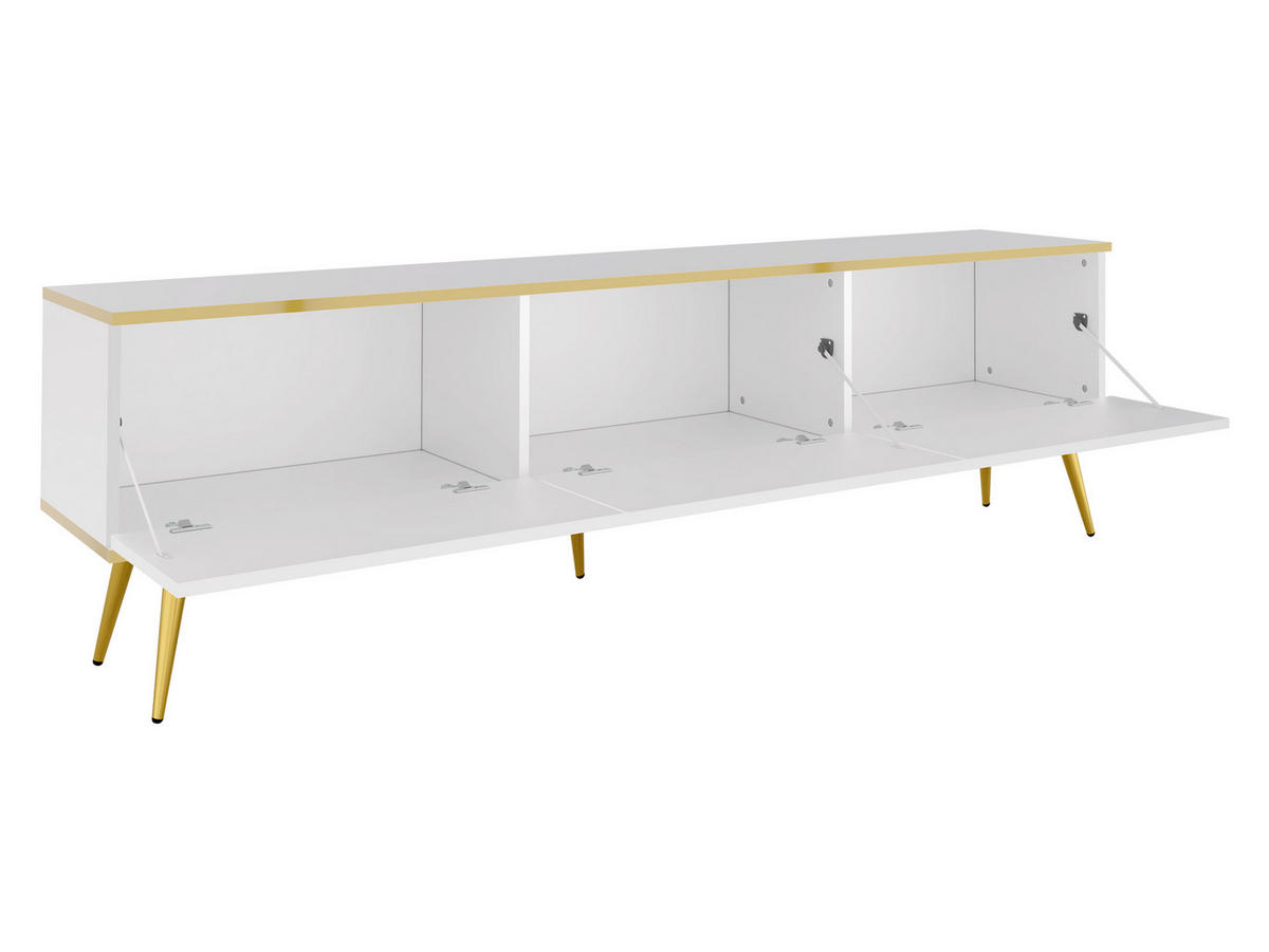 TV-LOWBOARD Oro I mit Füße - Goldfarben/Schwarz, Holzwerkstoff/Metall (175/53/32cm) - MIRJAN24