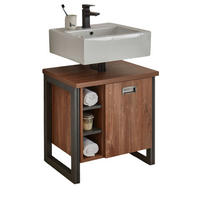 WASCHBECKENUNTERSCHRANK Eiche Stirling, Matera grau, Badmöbel Unterschrank 61 x 62 cm - Eichefarben/Grau, Holzwerkstoff (61/62/40cm) - Furn.Design