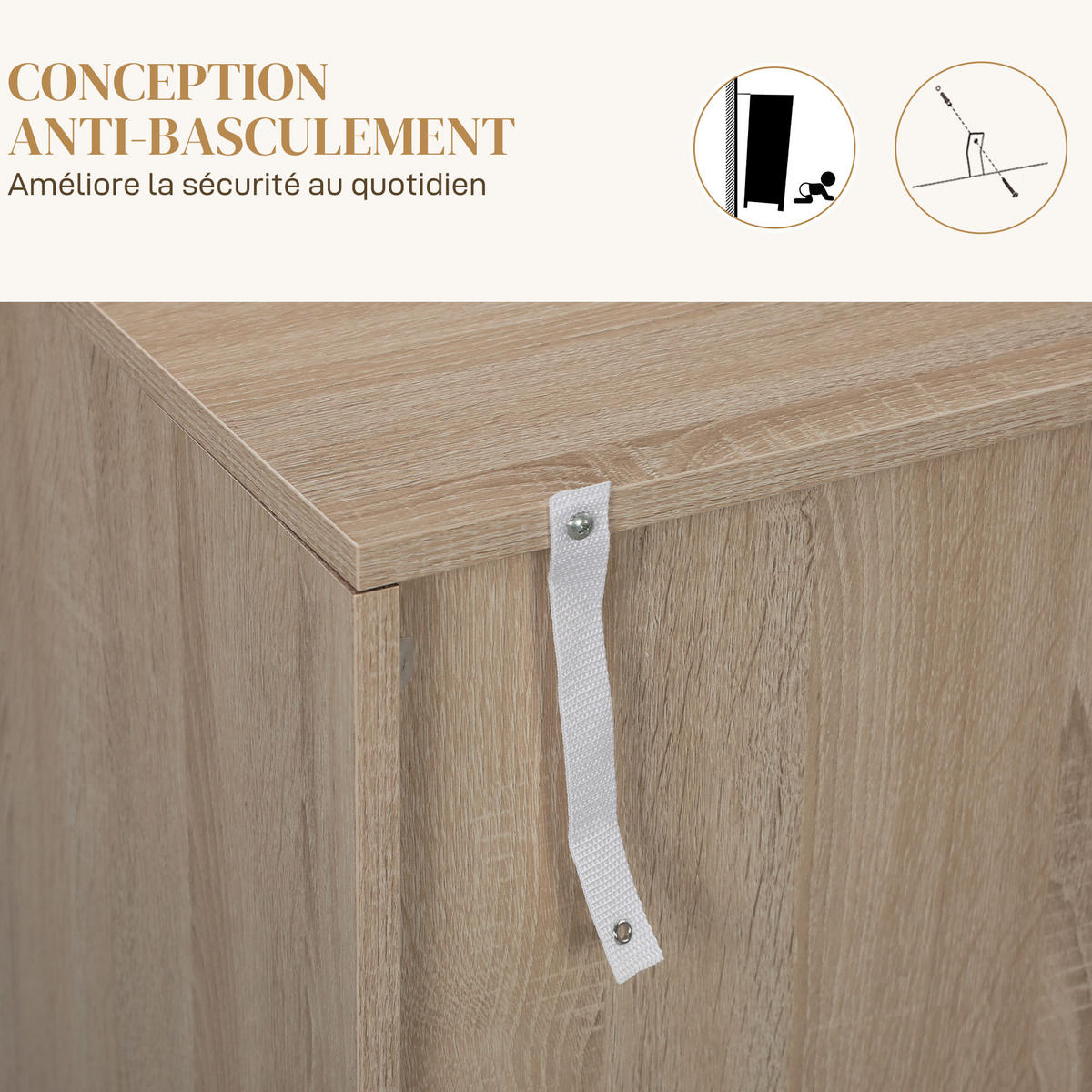SIDEBOARD Eiche-Optik, 2 Türen, 108/40/80 cm - Eichefarben, Holz (108/80/40cm) - PANGIVO