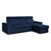 ECKSOFA Monaco L-Form mit Schlaffunktion und Bettkasten 245 cm, dunkelblau - Dunkelblau, Holz/Kunststoff (245/163cm) - Margaret Hadas24