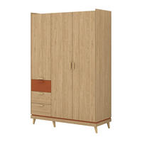 KLEIDERSCHRANK 3 Türen Sandy Holz - Braun, Holzwerkstoff (143.5/214.5/57.4cm) - Petits-meubles