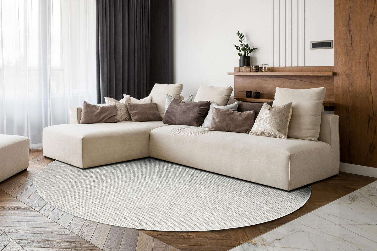 TEPPICH Casablanca Plus 100 cm - Creme, Textil (100/100cm) - rugsX