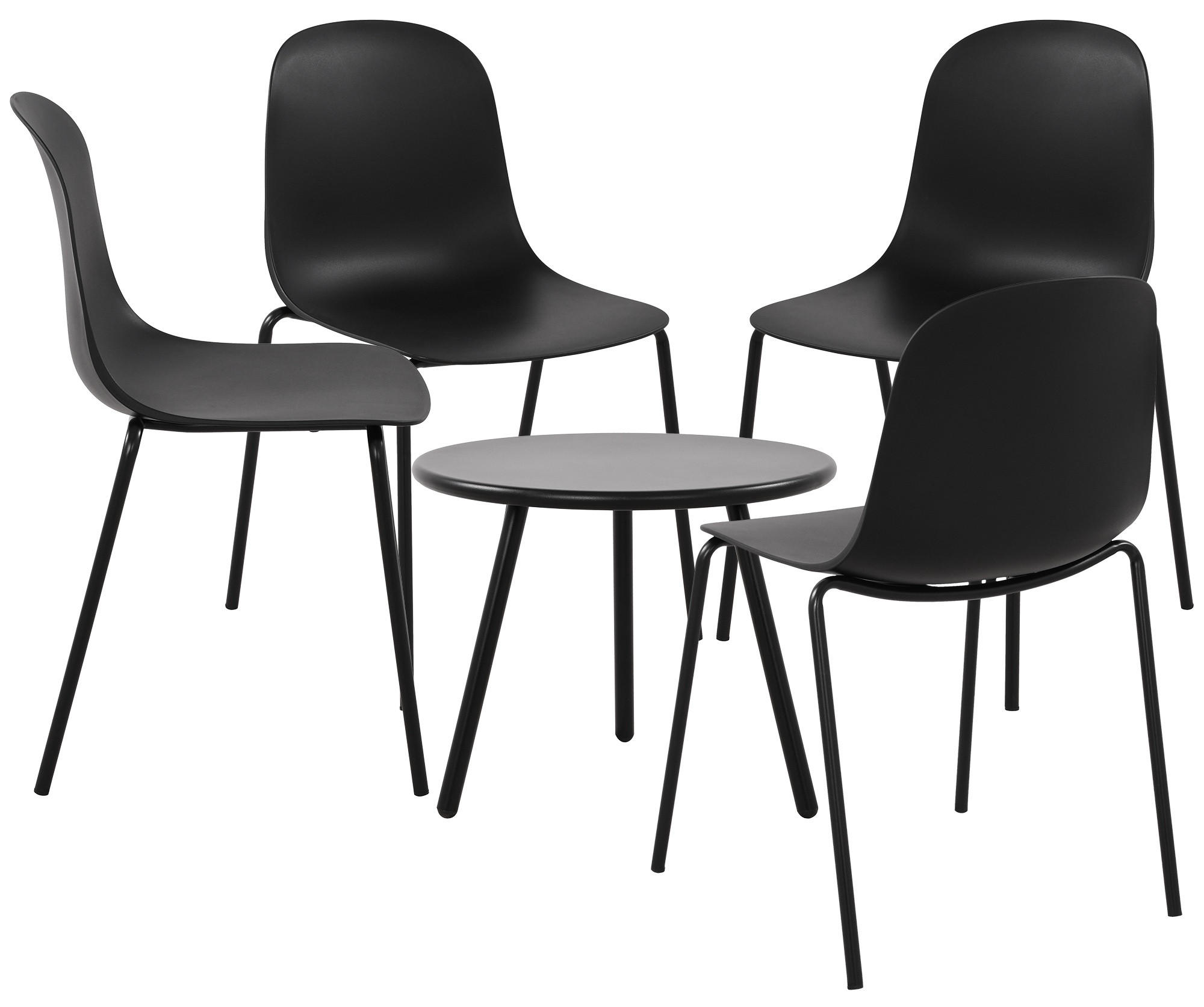 GARTENSITZGRUPPE Kunststoff Schwarz - Schwarz, Kunststoff - CLP