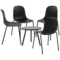GARTENSITZGRUPPE Kunststoff Schwarz - Schwarz, Kunststoff - CLP