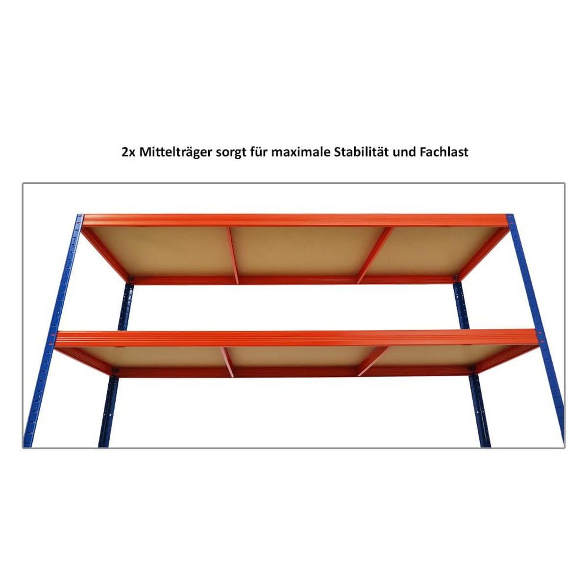 SCHWERLASTREGAL Giant Elephant 3er-Set mit 3x 180x150x60 cm Fachlast 200 kg Blau-Orange - Orange, Metall (450/180/60cm) - PROREGAL