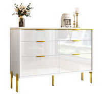 SIDEBOARD 120/40/85,5 cm mit 6 Schubladen und Hochglanzfronten, Weiß - Weiß, Holzwerkstoff (120/85.5/40cm) - Redom