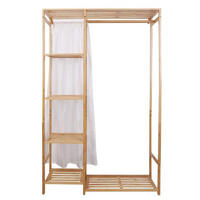 BAMBUS Kleiderständer 6 Ebenen, Natur - Apfelbaumfarben, Holz (90/147/30cm)