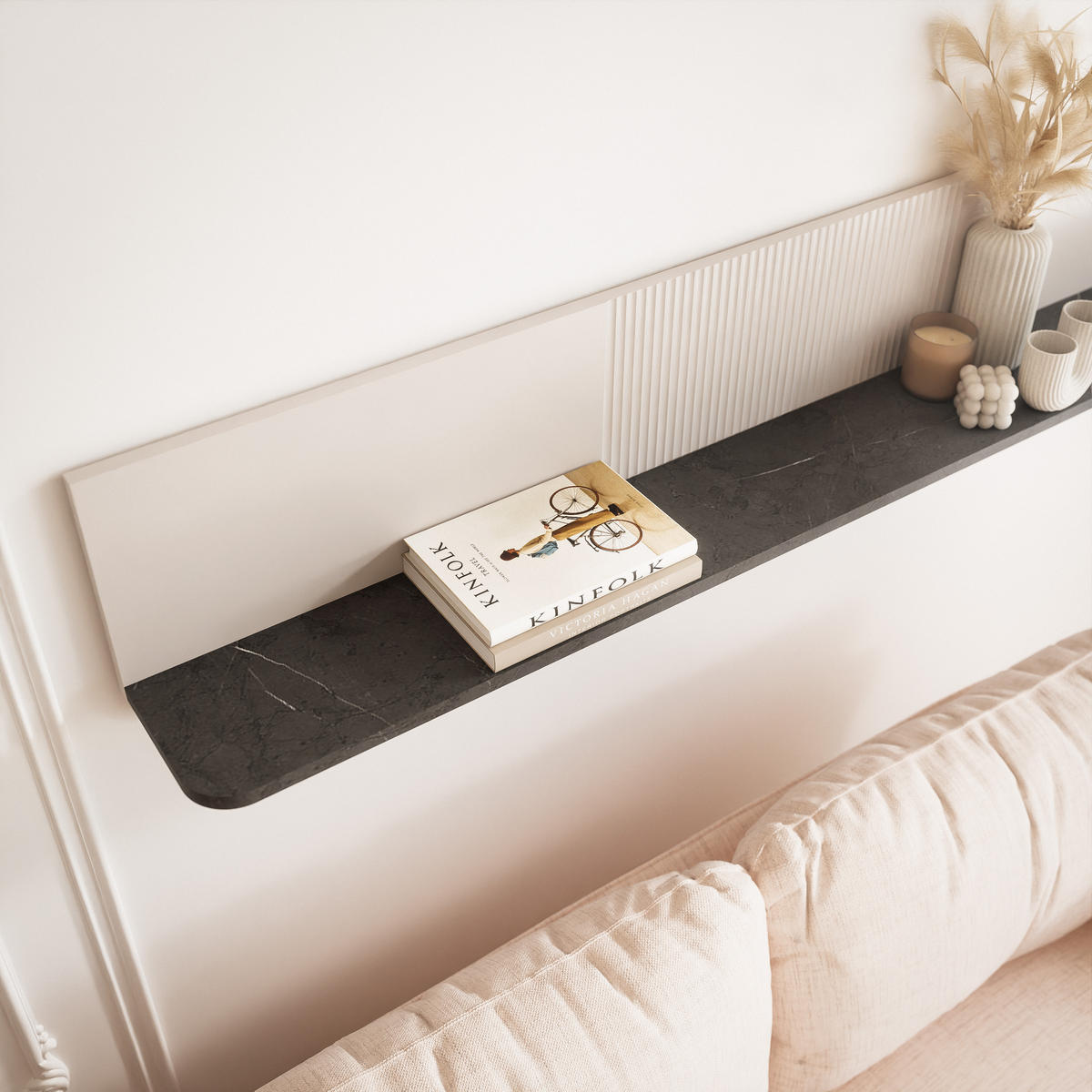 HÄNGEREGAL NAVANI 150 cm – Kaschmir / Stein - Kaschmir, Holzwerkstoff (150/42/22cm) - Idohome