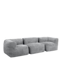 SITZSACK-SOFA 3-tlg. ZEN: 2 Ecksessel, Sessel - Grau, Textil (500/68/100cm) - icon