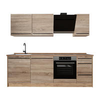 KÜCHENZEILE R-Line, Sonoma/Goldkraft Eiche, 220 cm Arbeitsplatte Goldkraft Eiche - Honigeiche/Sonoma Eiche, Holzwerkstoff (220/81.6/60cm) - Vicco