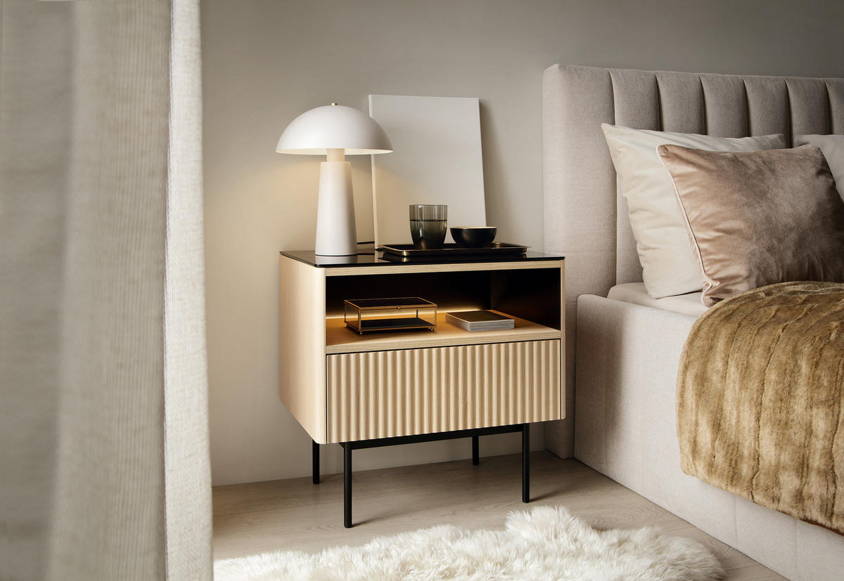 NACHTTISCH: Vicenza-Eiche, 57 x 57 x 39 cm - Eichefarben, Holzwerkstoff (57/57/39cm) - 3XE LIVING