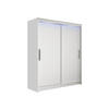 SCHWEBETÜRENSCHRANK Westa I, mit RGB LED Beleuchtung - Silberfarben/Weiß, Holzwerkstoff/Metall (150/200/58cm) - MIRJAN24