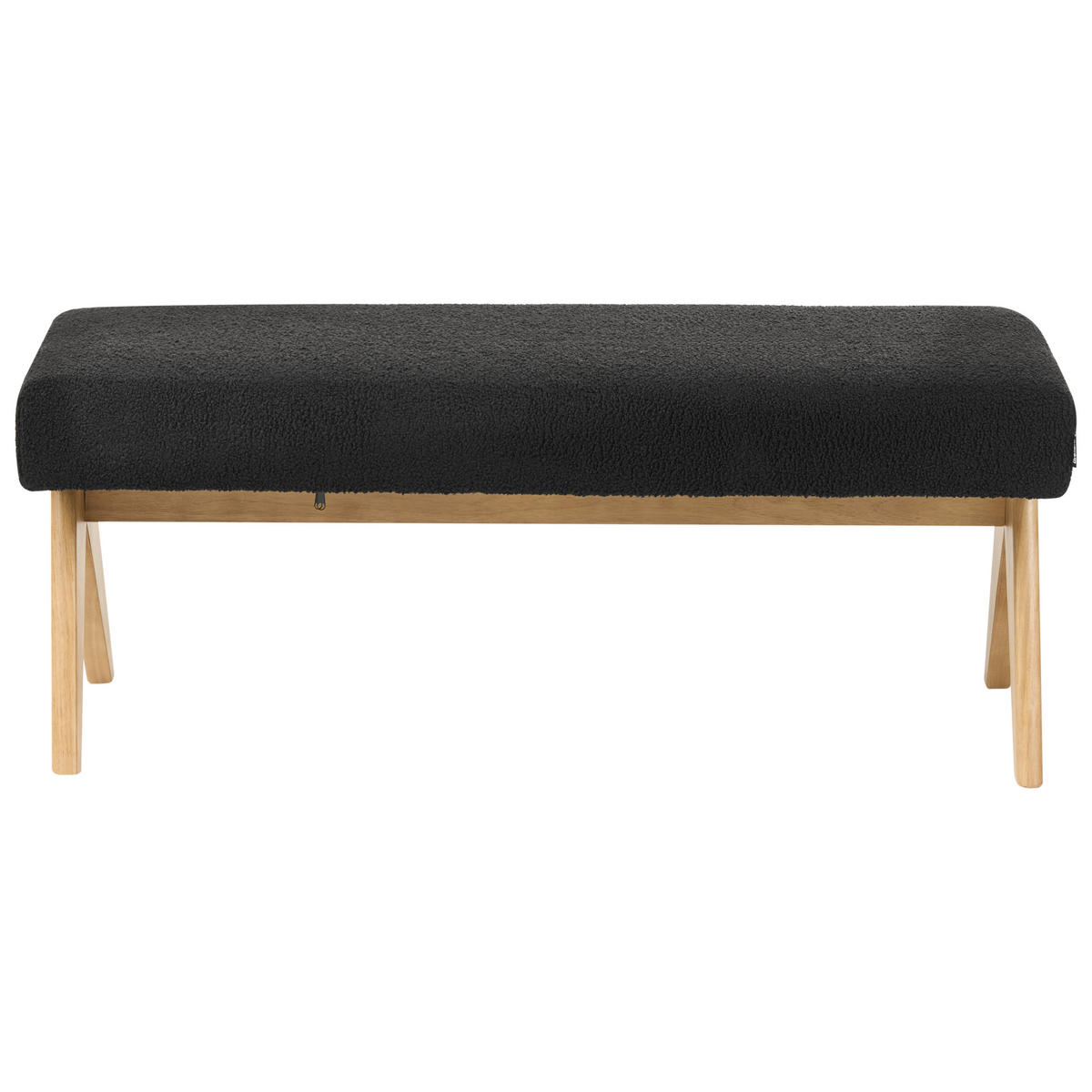 POLSTERBANK Bouclé Schwarz/Hellbraun Tamre - Schwarz, Textil (118/48/46cm) - Beliani