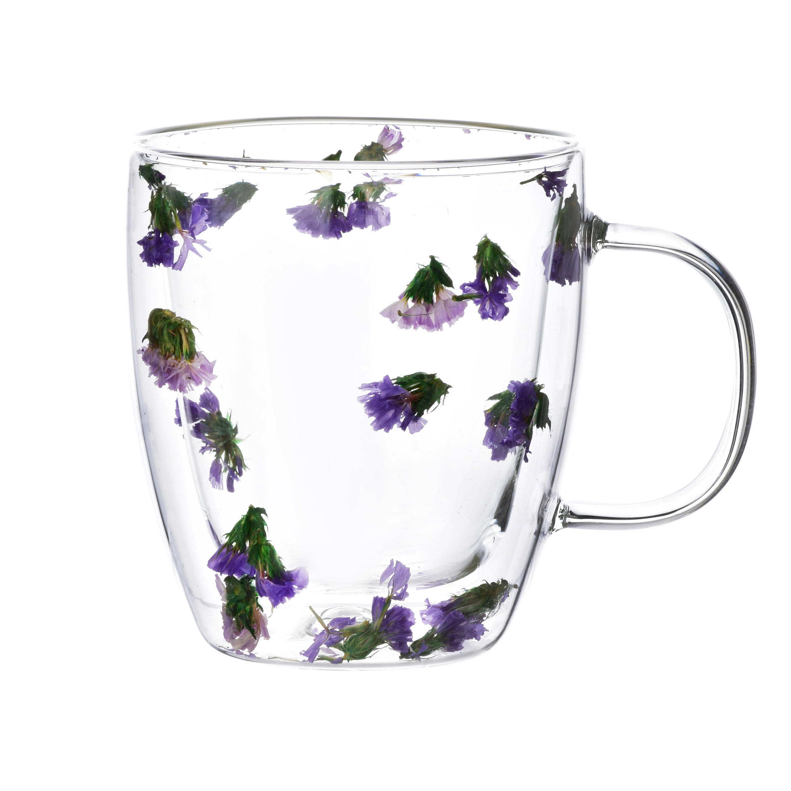 BECHER Peter Flowers Transparent Violett 11/11/12 cm Glas - Transparent/Violett, Glas (0.35L) - Mondex