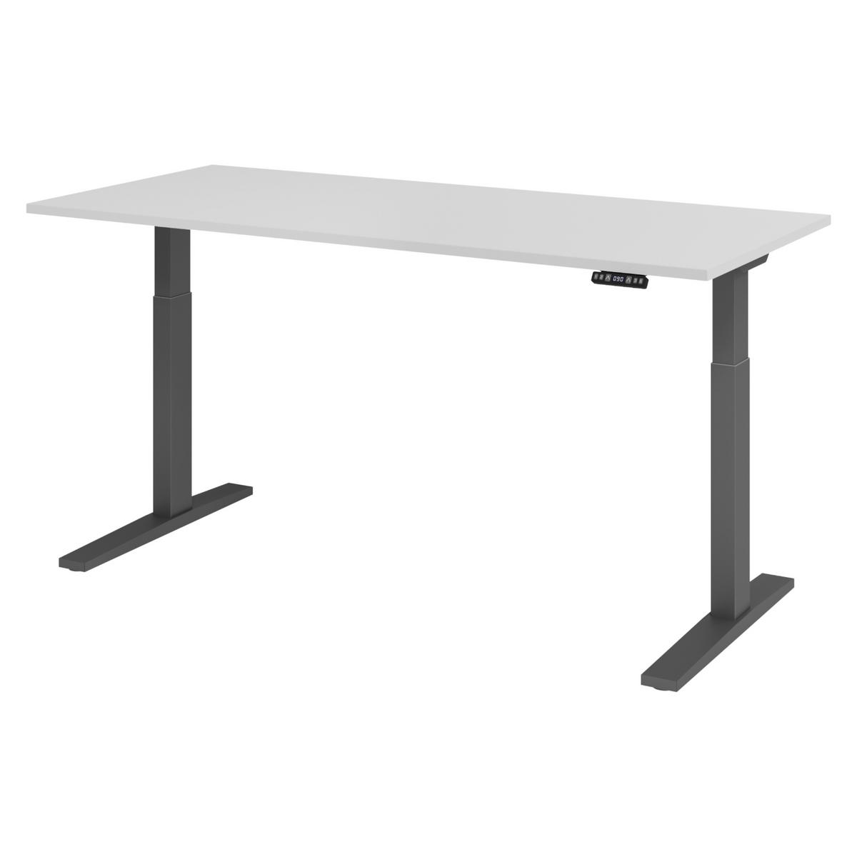 SCHREIBTISCH elektrisch XMKA 80/180/74 cm in Grau/Graphitfarben - Graphitfarben/Grau, Holzwerkstoff (80/180/74cm) - bümö