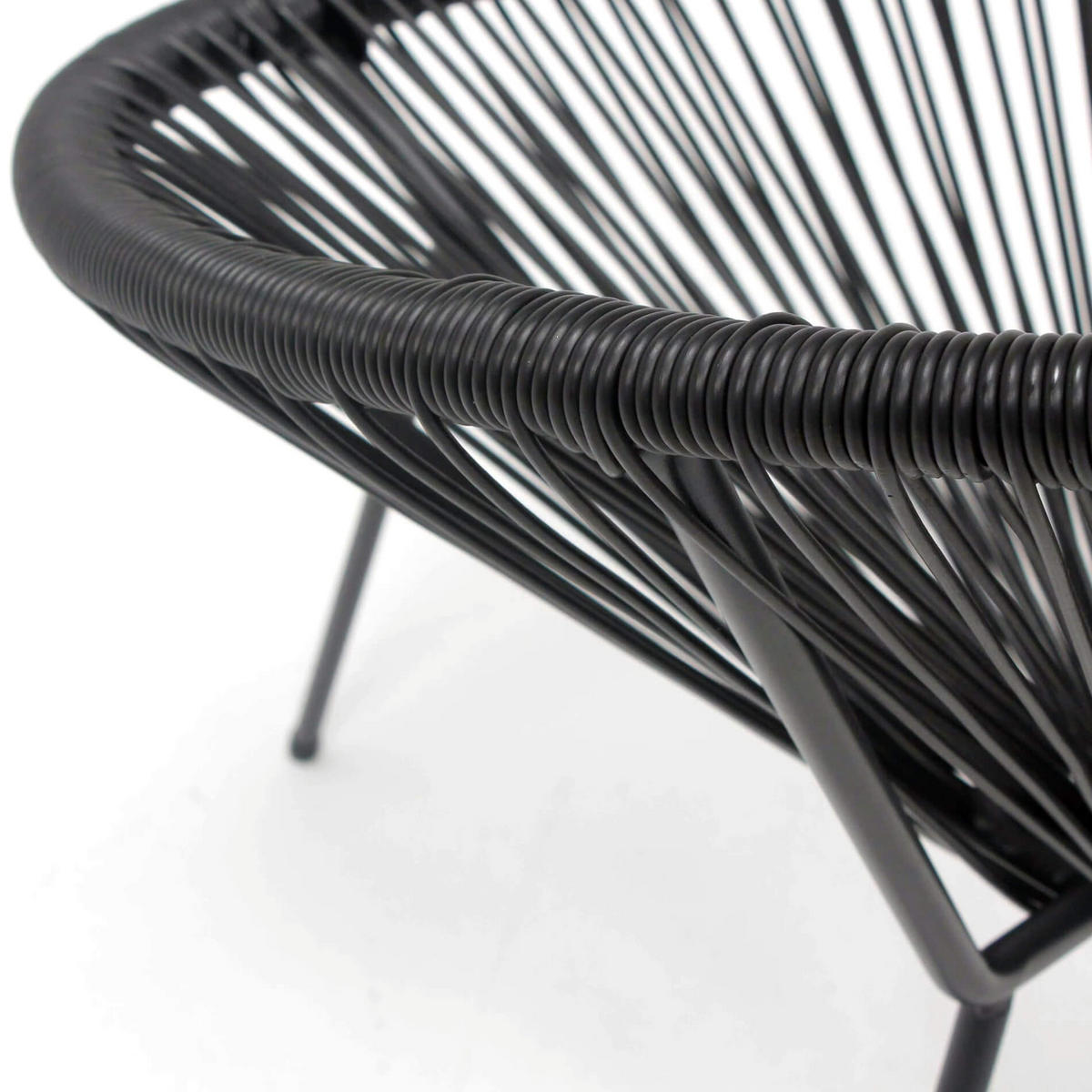 GARTENSTUHL Schwarz 70/76/80 cm - Schwarz, Metall (70/80/76cm) - Mobili Rebecca