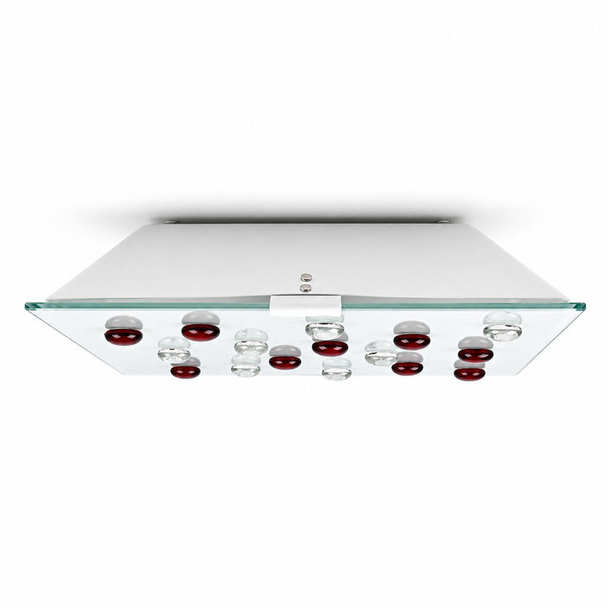 LED DECKENLEUCHTE Santiago Glas Weiß - Weiß, Glas (29/29/6.5cm)