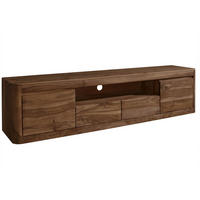 TV-BOARD Sheesham 200x45x50 rot-braun gebeizt TORONTO #151 - Dunkelbraun, Holz (200/50/45cm) - Massivmoebel24