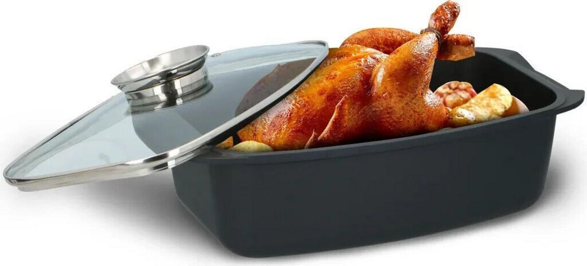 BRÄTER Alpina Schwarz mit Glasdeckel - Schwarz, Glas/Keramik (39/22/10cm) - Alpina