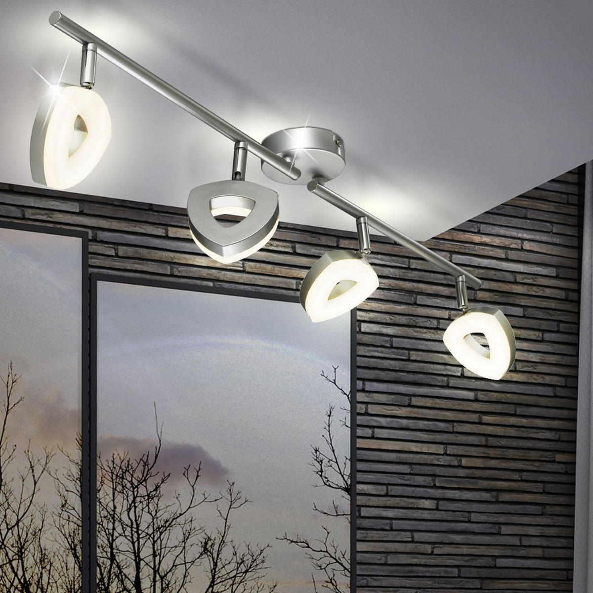 LED DECKENLEUCHTE MICON Silber Metall - Silberfarben, Metall (78/18/18cm) - Esto