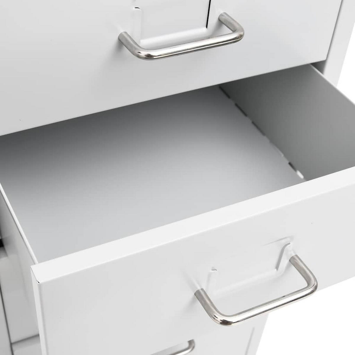 AKTENSCHRANK Mit Rollen Grau 28/41/109 Cm Metall - Grau, Metall (41/109/28cm) - vidaXL