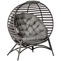 PAPASANSESSEL DE-08339 oval, faltbar mit Kissen Sandbraun - Sandfarben, Metall (75/139/118cm) - ComfortXL