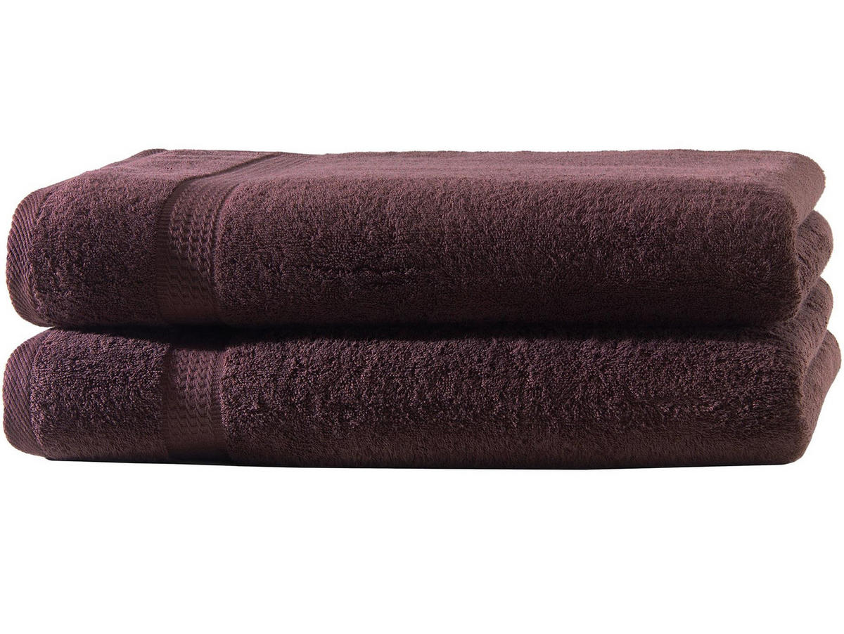BADETUCH 100x150 cm Frottier Handtücher im 2er Set aus 100% Baumwolle, Braun 500g/m2 - Braun, Textil (100/150cm) - Carpe Sonno